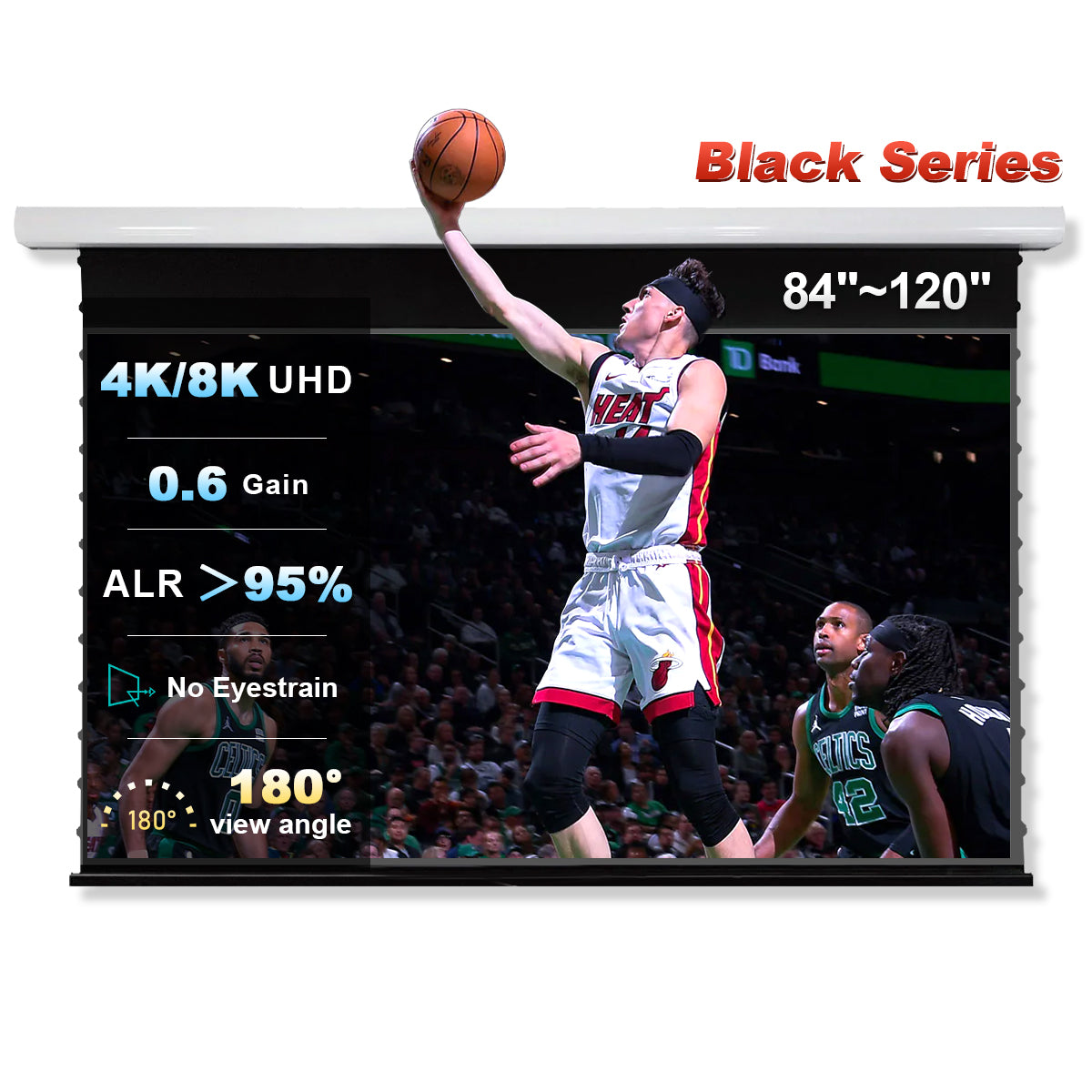 NothingProjector Black Series Slimline Motorized Tension Drop Down ALR Projector Screen