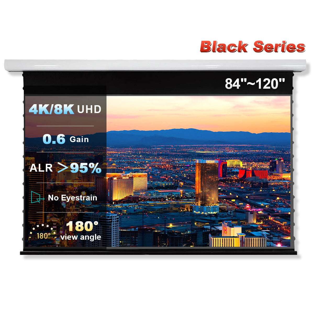 NothingProjector Black Series Slimline Motorized Tension Drop Down ALR Projector Screen