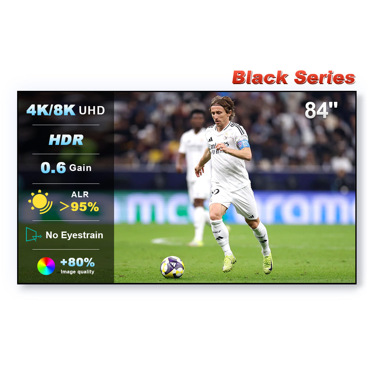شاشة عرض NothingProjector Black Series ALR/CLR فائقة الإسقاط القصير مقاس 84-150 بوصة