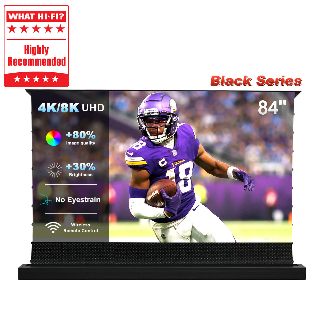 84'' NothingProjector Black Series ALR Motorized Floor Rising Screen For Ultra Short Throw Projector