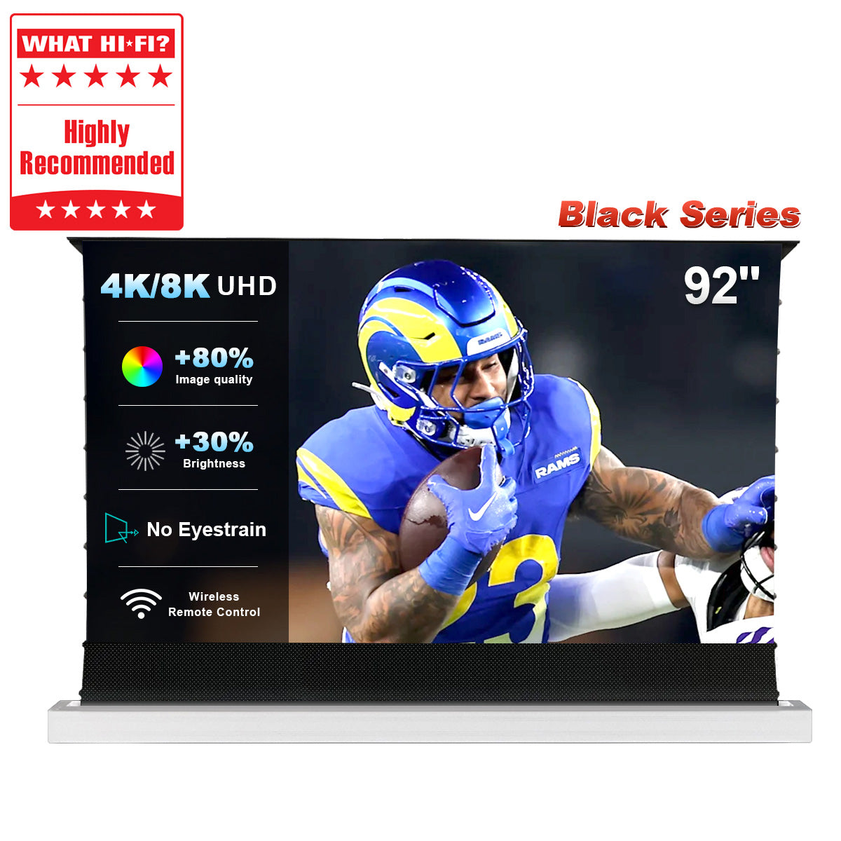 92'' NothingProjector Black Series ALR Motorized Floor Rising Screen For Ultra Short Throw Projector