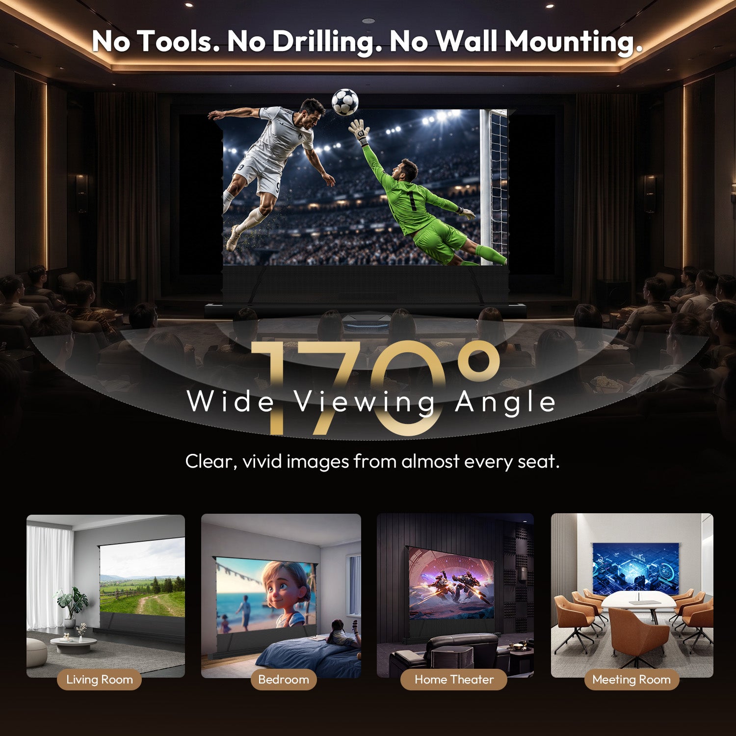 NothingProjector モーター式床上昇120インチALRスクリーン 超短焦点