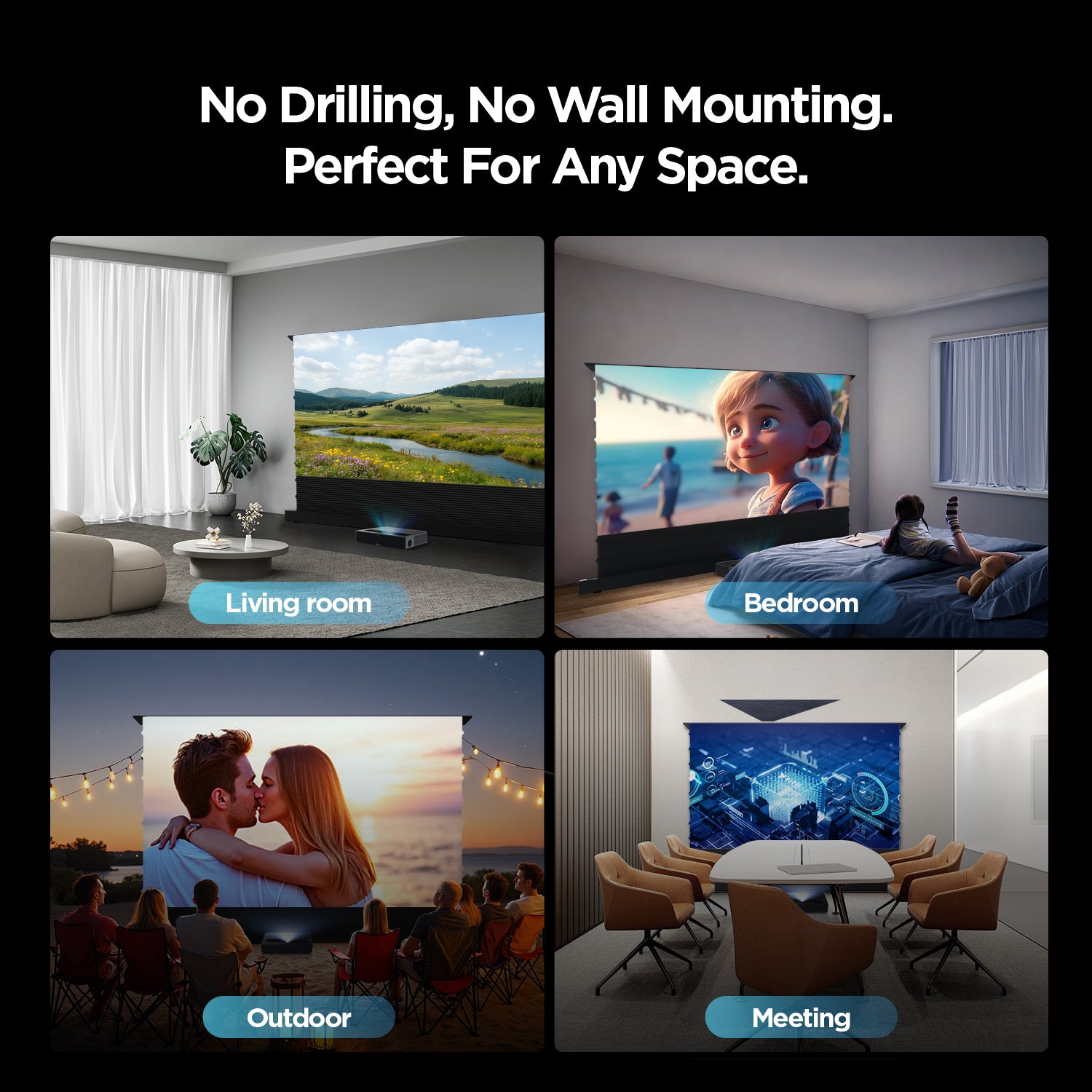 NothingProjector モーター式床上昇120インチALRスクリーン 超短焦点