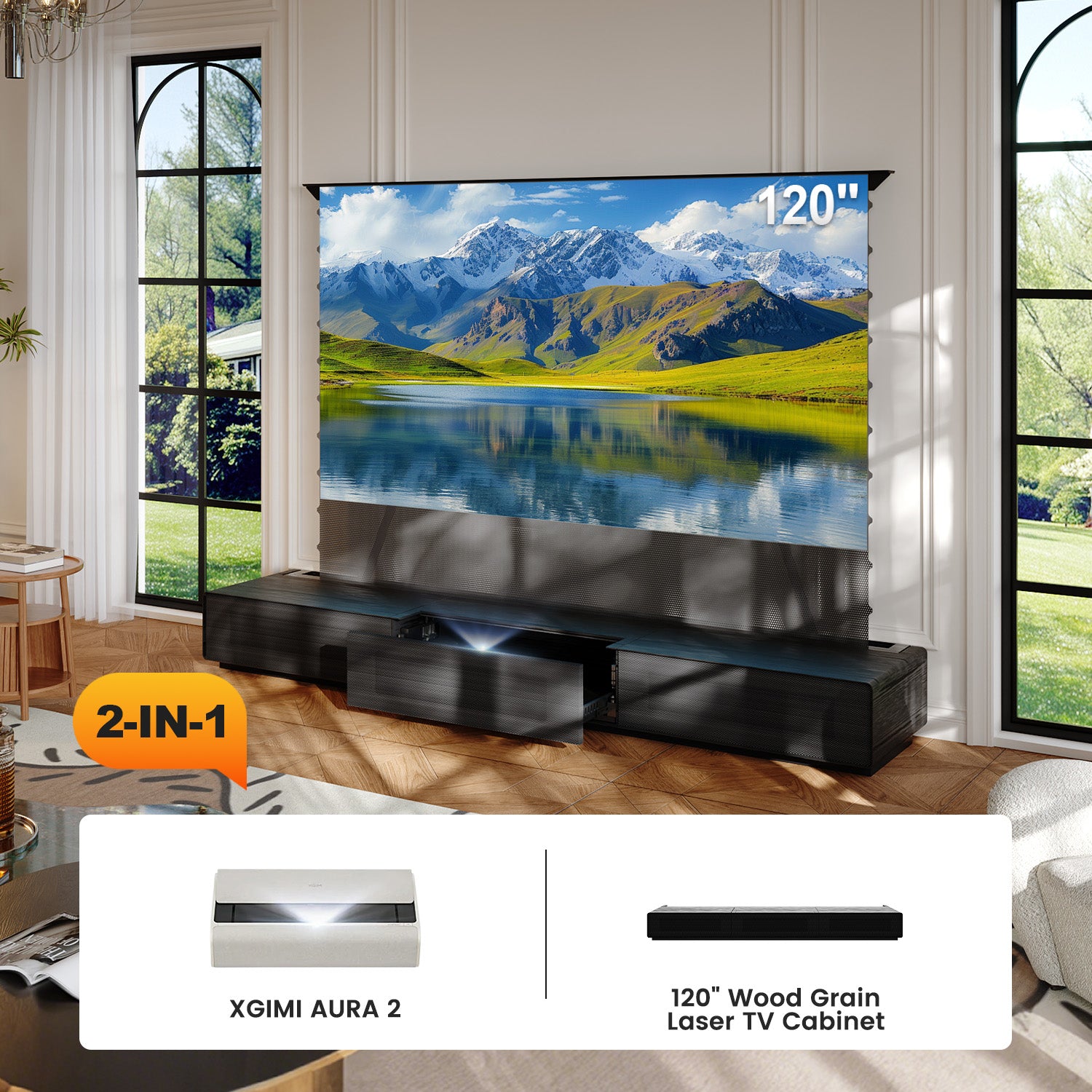 Shore Laser TV Cabinet + UST Projector Bundle (Pre-Assembled）