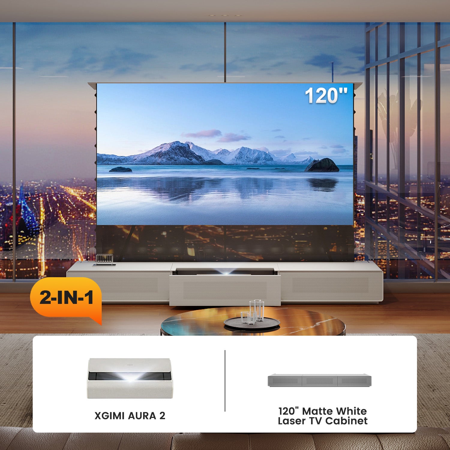 Shore Laser TV Cabinet + UST Projector Bundle (Pre-Assembled）