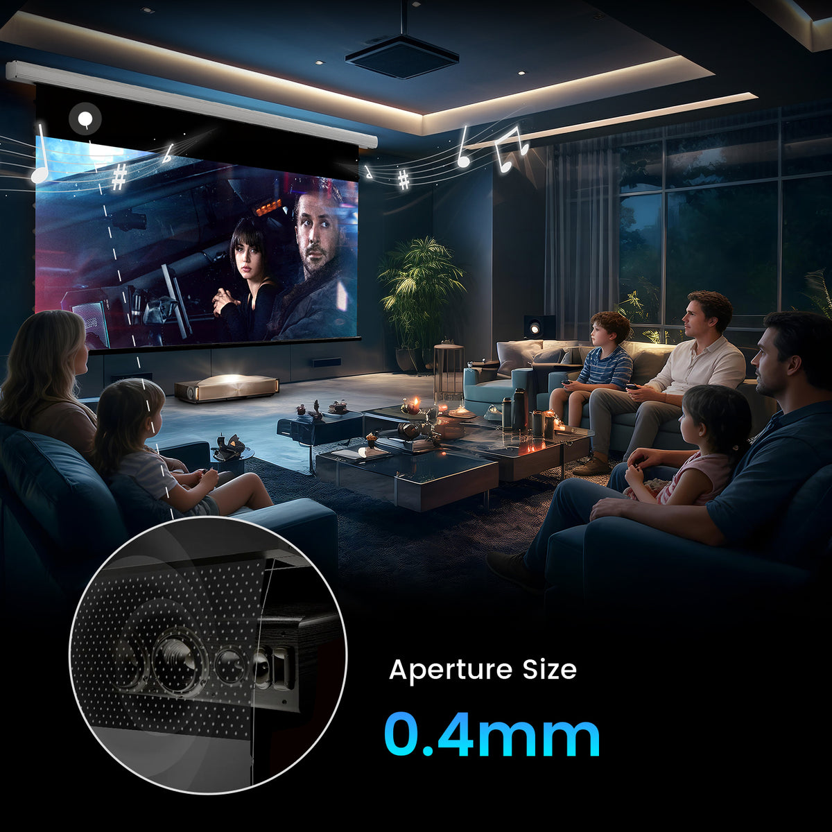 NothingProjector Black Serise Slimline Motorized Tension Drop Down ALR ...