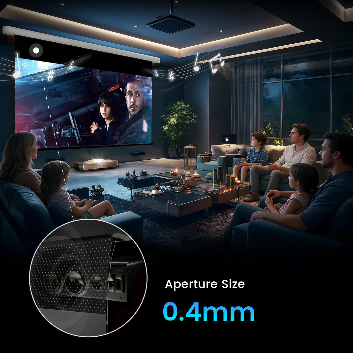 NothingProjector Black Serise Slimline Motorized Tension Drop Down ALR ...