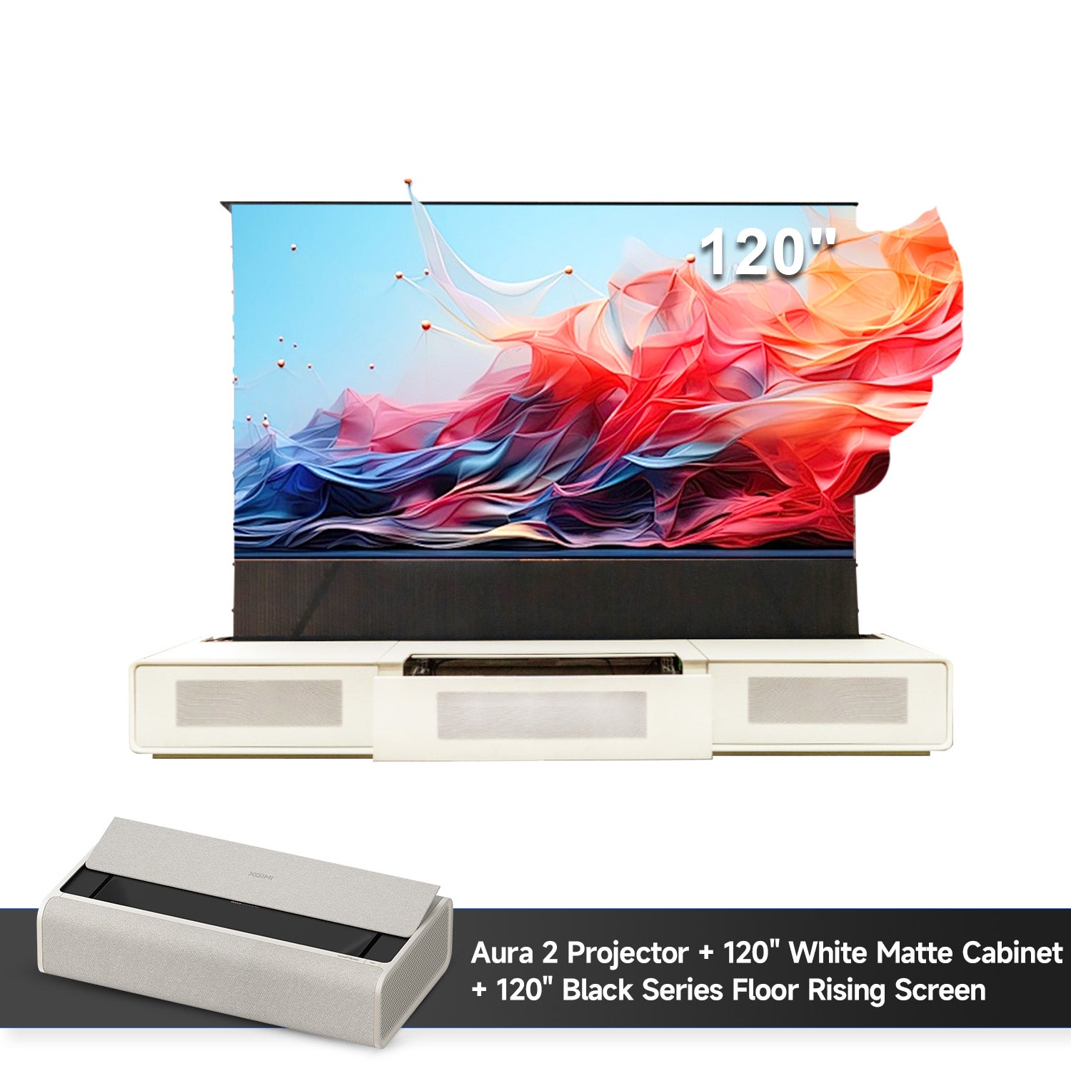 (Bundle) XGIMI AURA 2 4K UST Proiettore Laser + Black Series Schermo ALR Motorizzato + Mobile TV Laser