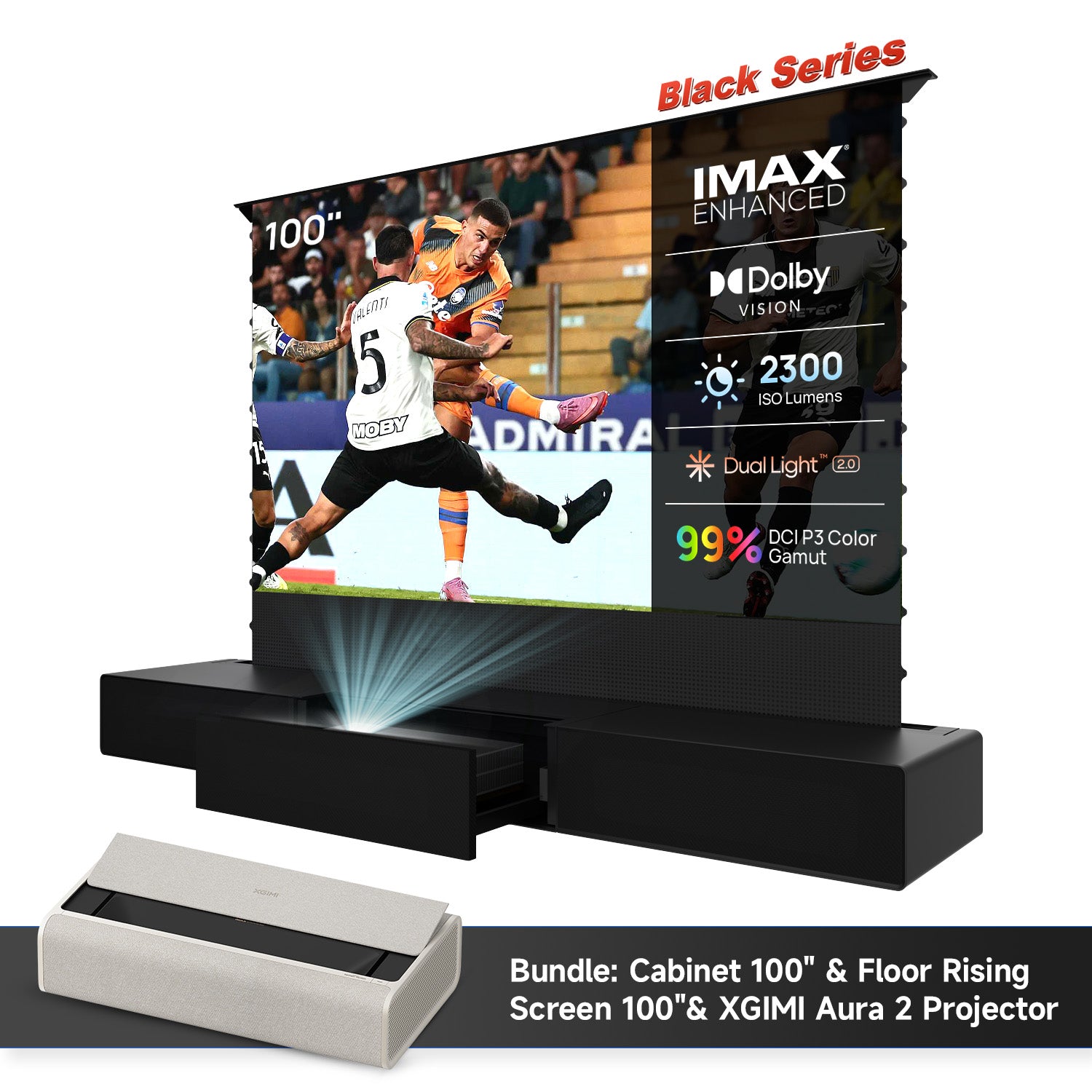 Bundle) XGIMI AURA 2 4K UST Laser Projector + Black Series Motorized