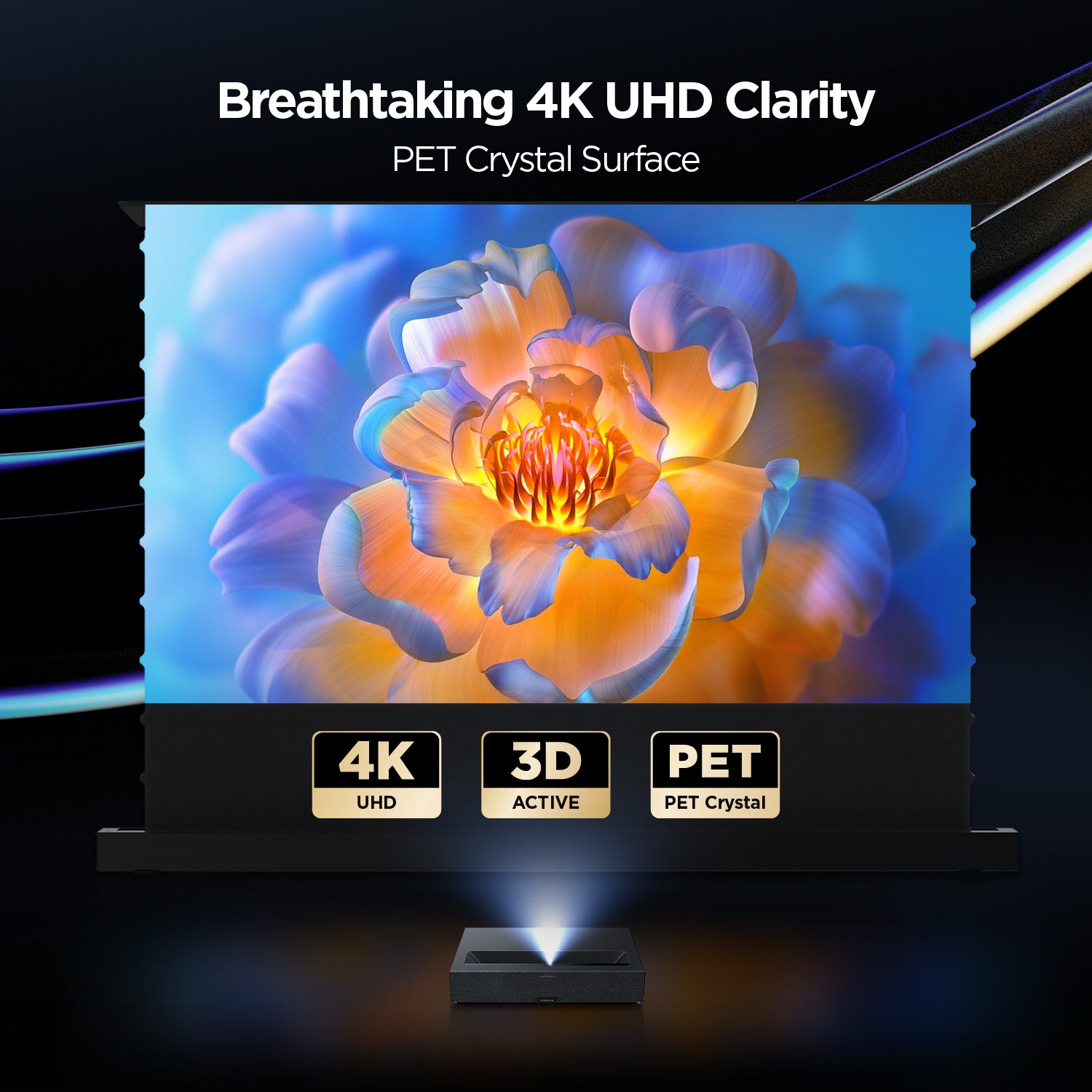 NothingProjector モーター式床上昇120インチALRスクリーン 超短焦点