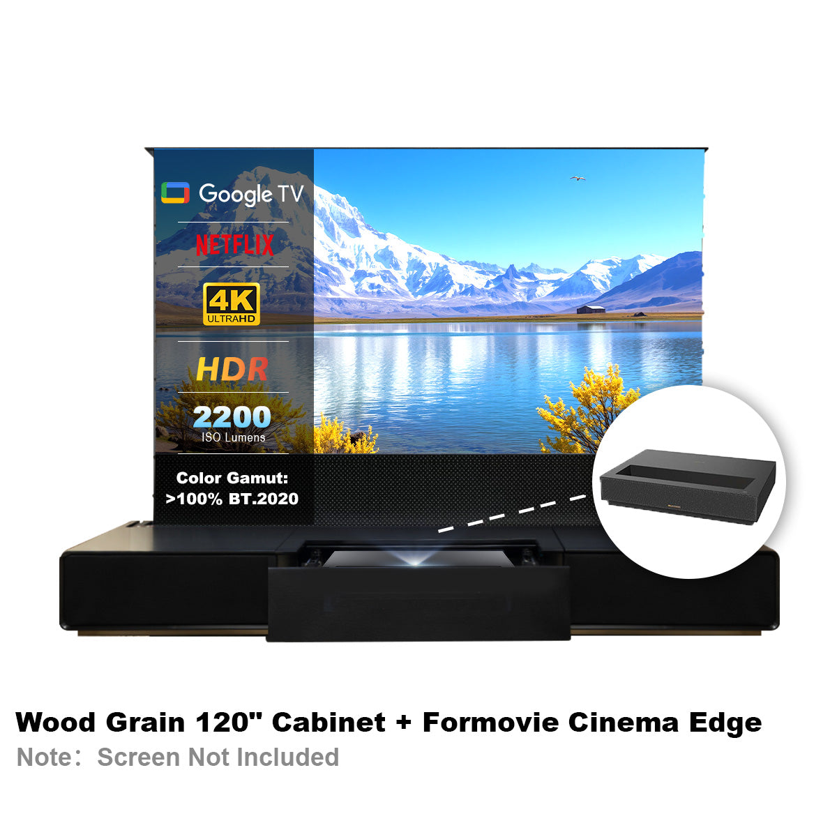 Shore Laser TV-Schrank + UST-Projektor-Paket (vormontiert)