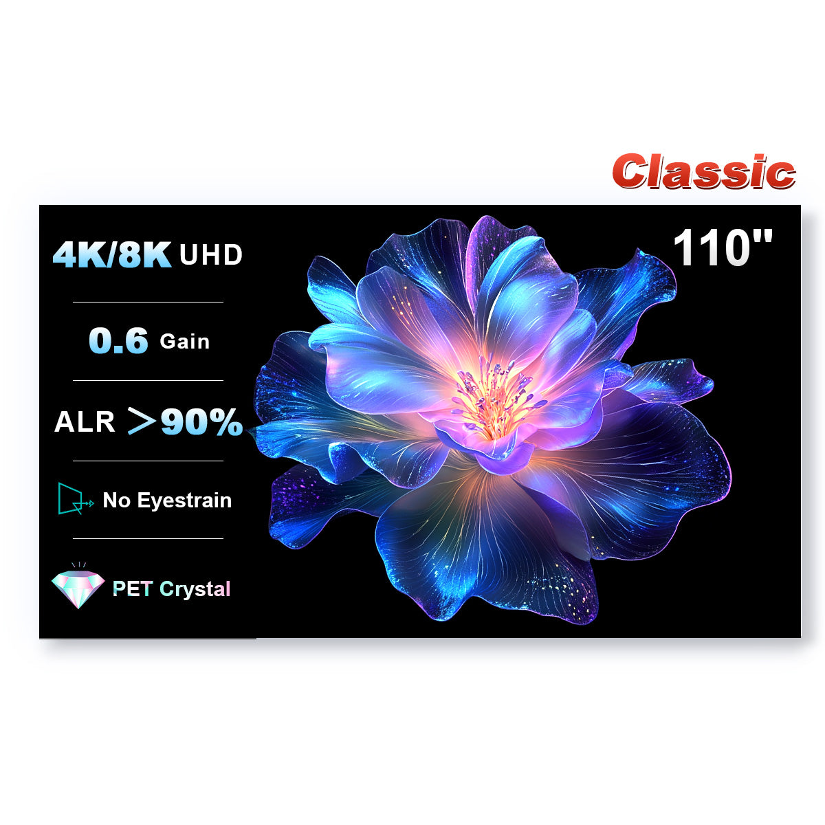 84''-150'' NothingProjector PET Crystal Classic UST ALR Projector Screen