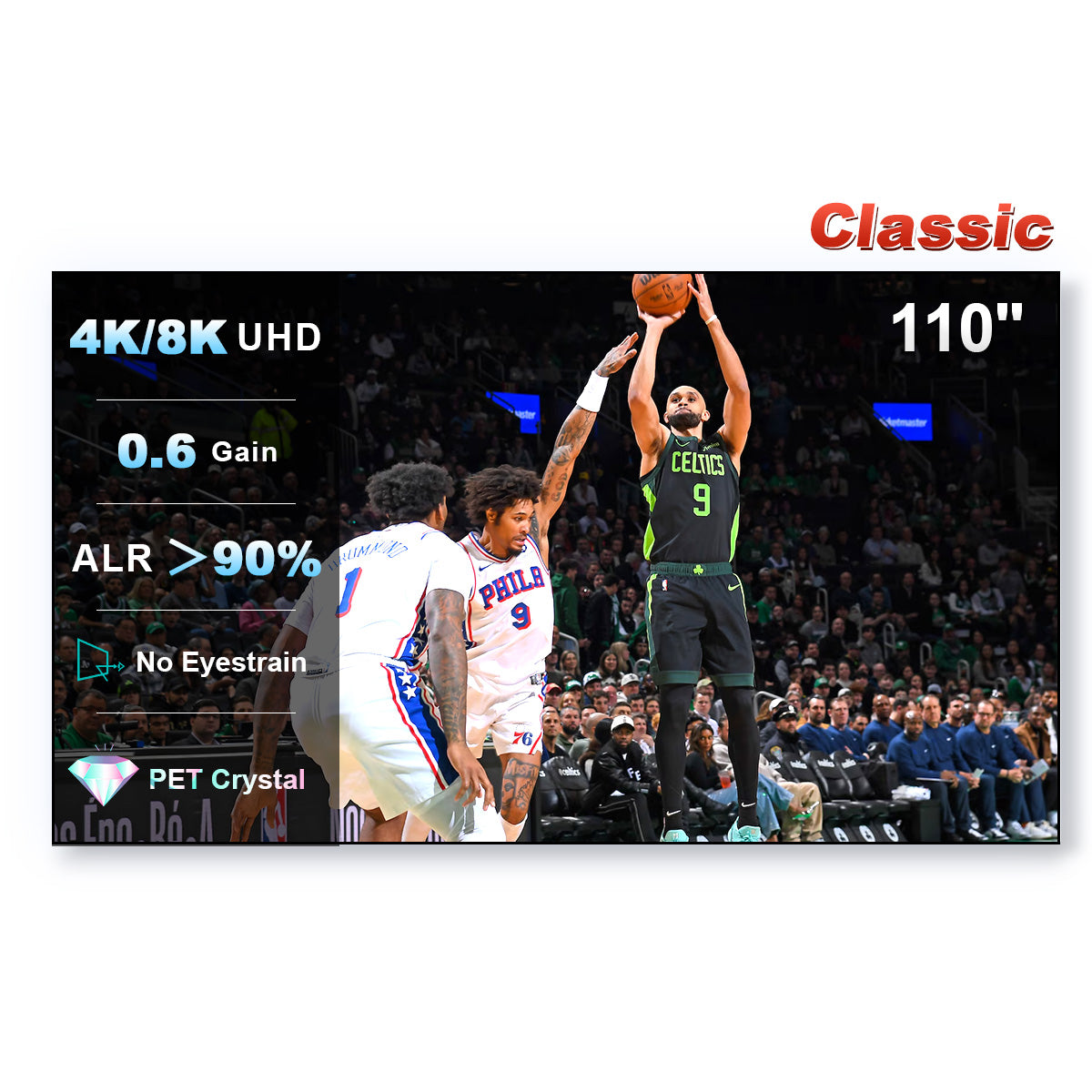 شاشة عرض NothingProjector PET Crystal Classic UST ALR مقاس 100-150 بوصة