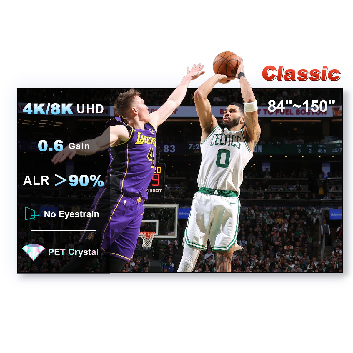 84''-150'' NothingProjector PET Crystal Classic UST ALR Projector Screen