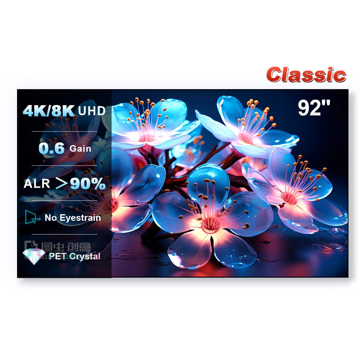 84''-150'' NothingProjector PET Crystal Classic UST ALR Projector Screen