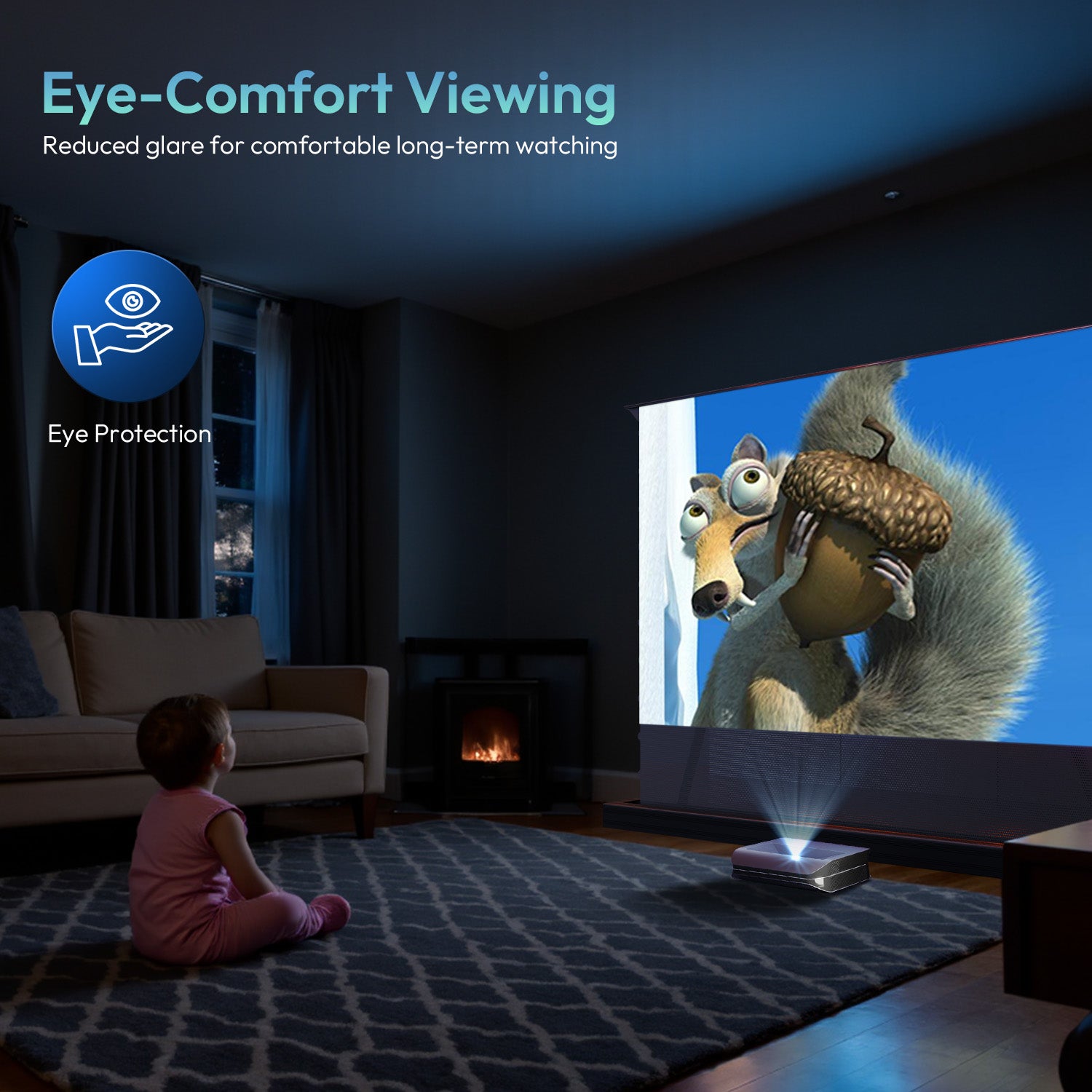 Eye-Comfort Viewing NothingProjector ALR Screen with Reduced Glare for Family Home Cinema