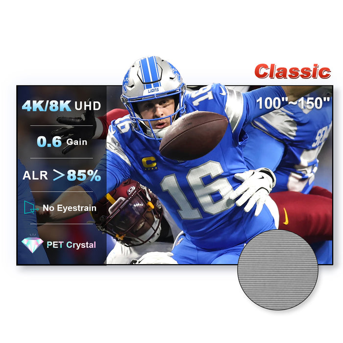 100''-150'' NothingProjector PET Crystal Classic UST 85% ALR Projector Screen