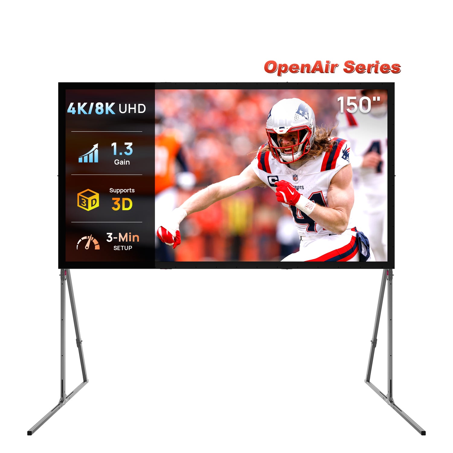 NothingProjector OpenAir Series Outdoor Camping Portable Folding Screen with Stand 1.3 Gain, 4K/8K UHD, 3-Layer PVC, Tool-Free Fast Setup