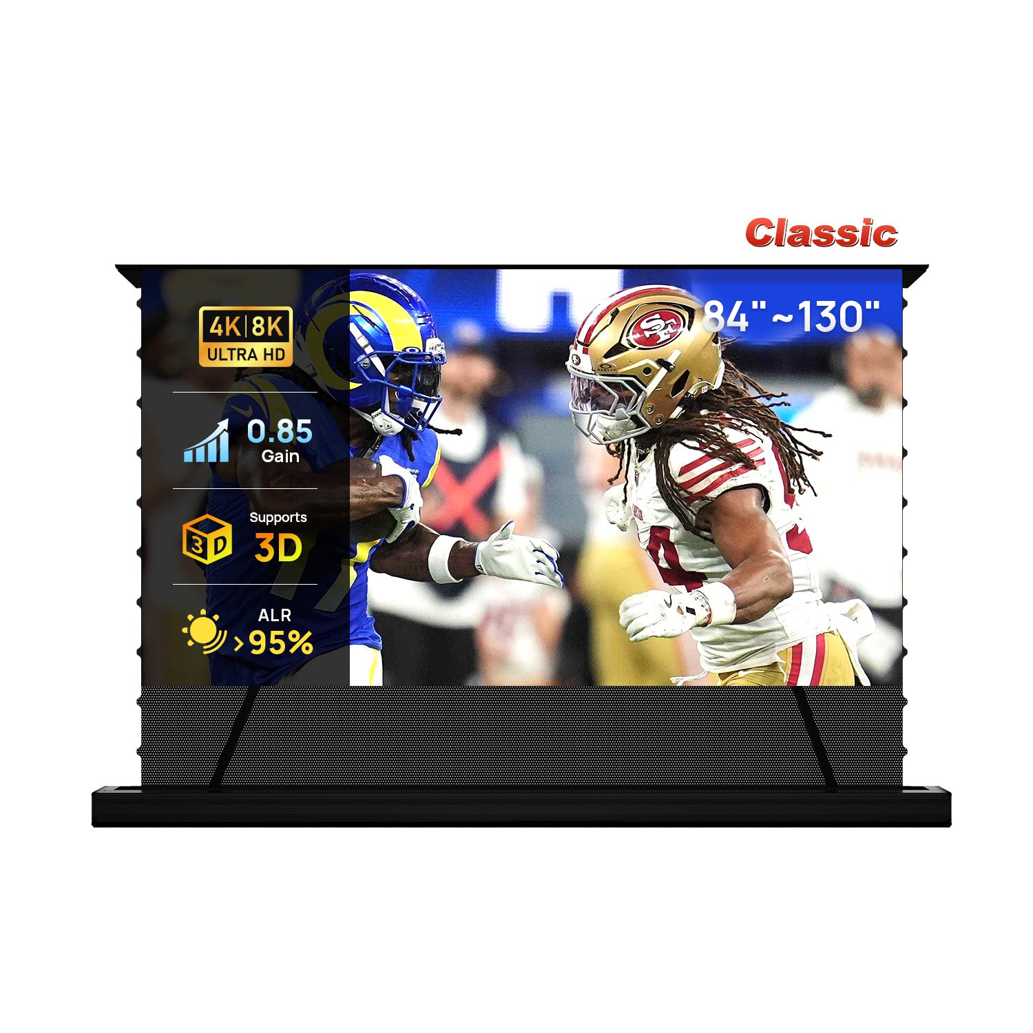 84''-130'' NothingProjector PET Crystal Classic 85% ALR Motorized Floor Rising Screen For Ultra Short Throw Projector