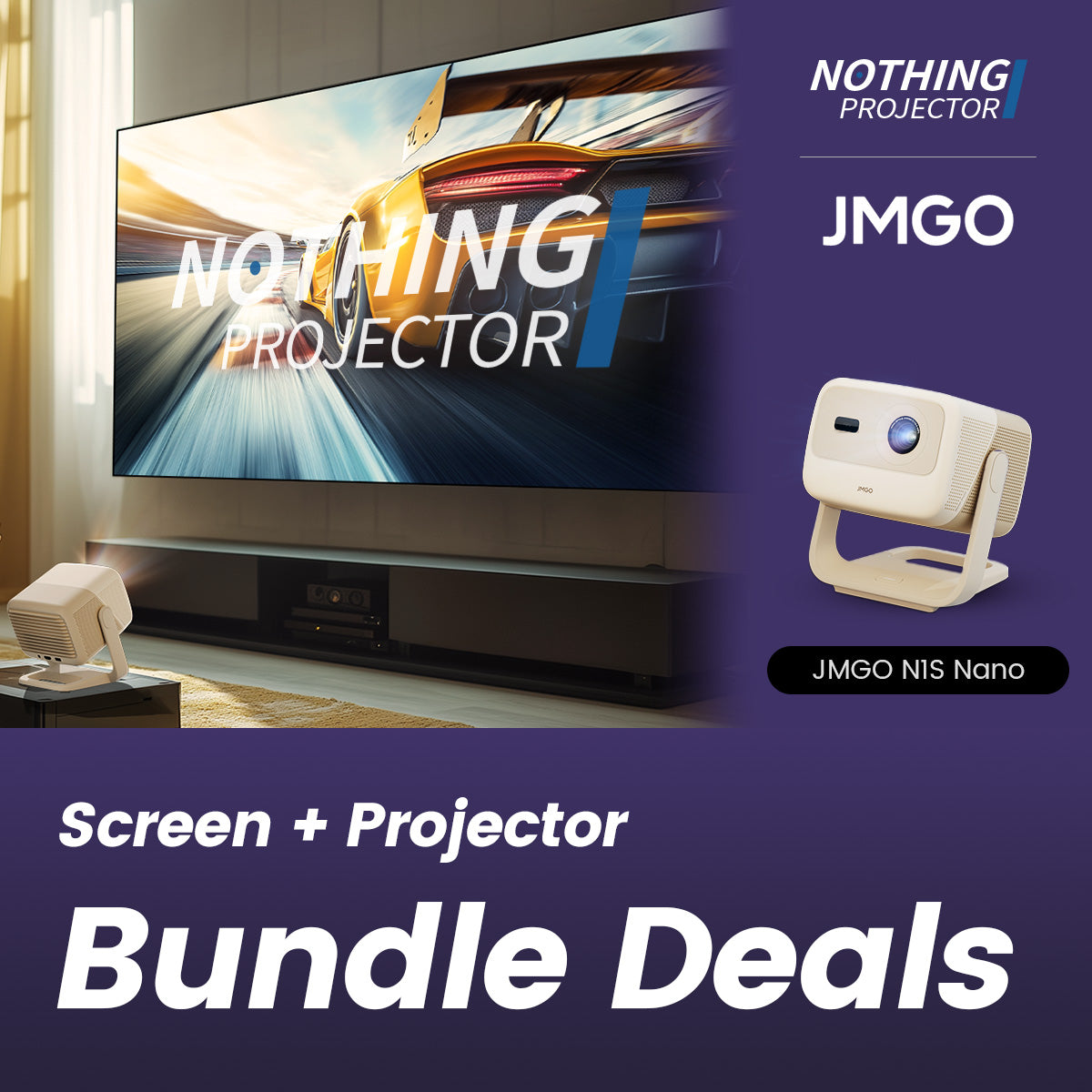 JMGO N1S Nano Long Throw LED Google TV Projector 460 ISO Lumens