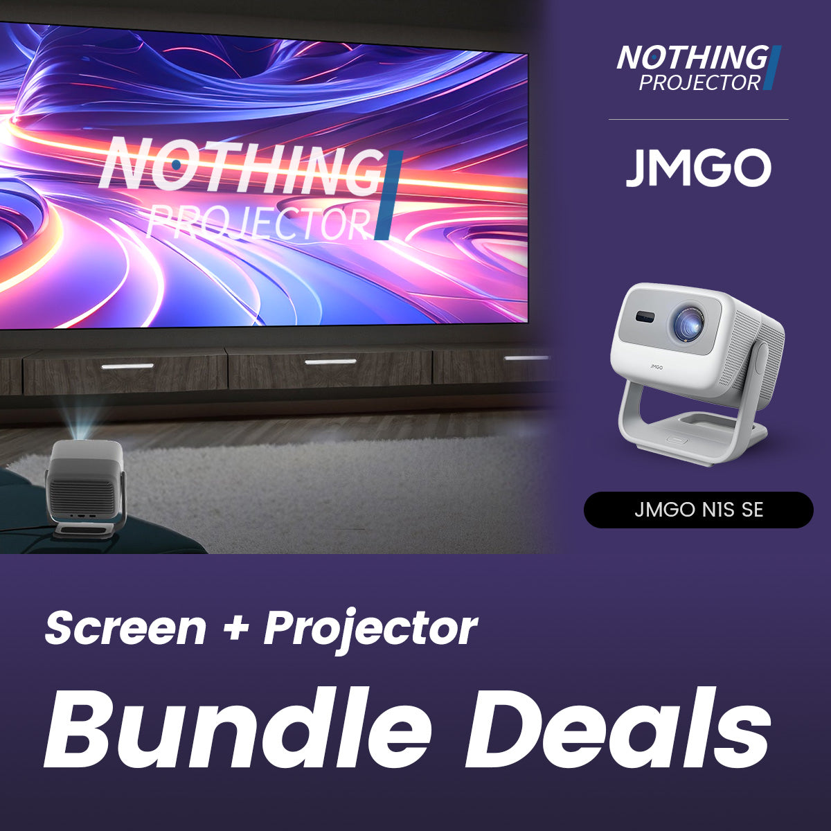 JMGO N1S SE Long Throw Triple-Laser Google TV Projector 800 ISO Lumens