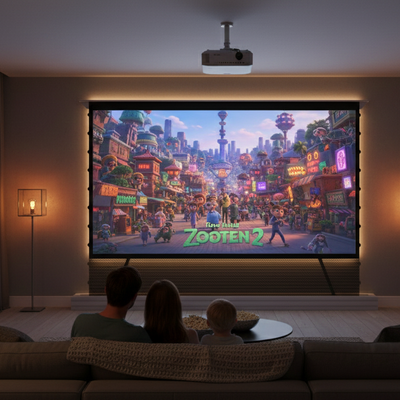 Nothingprojector floor rising screen for long throw screen