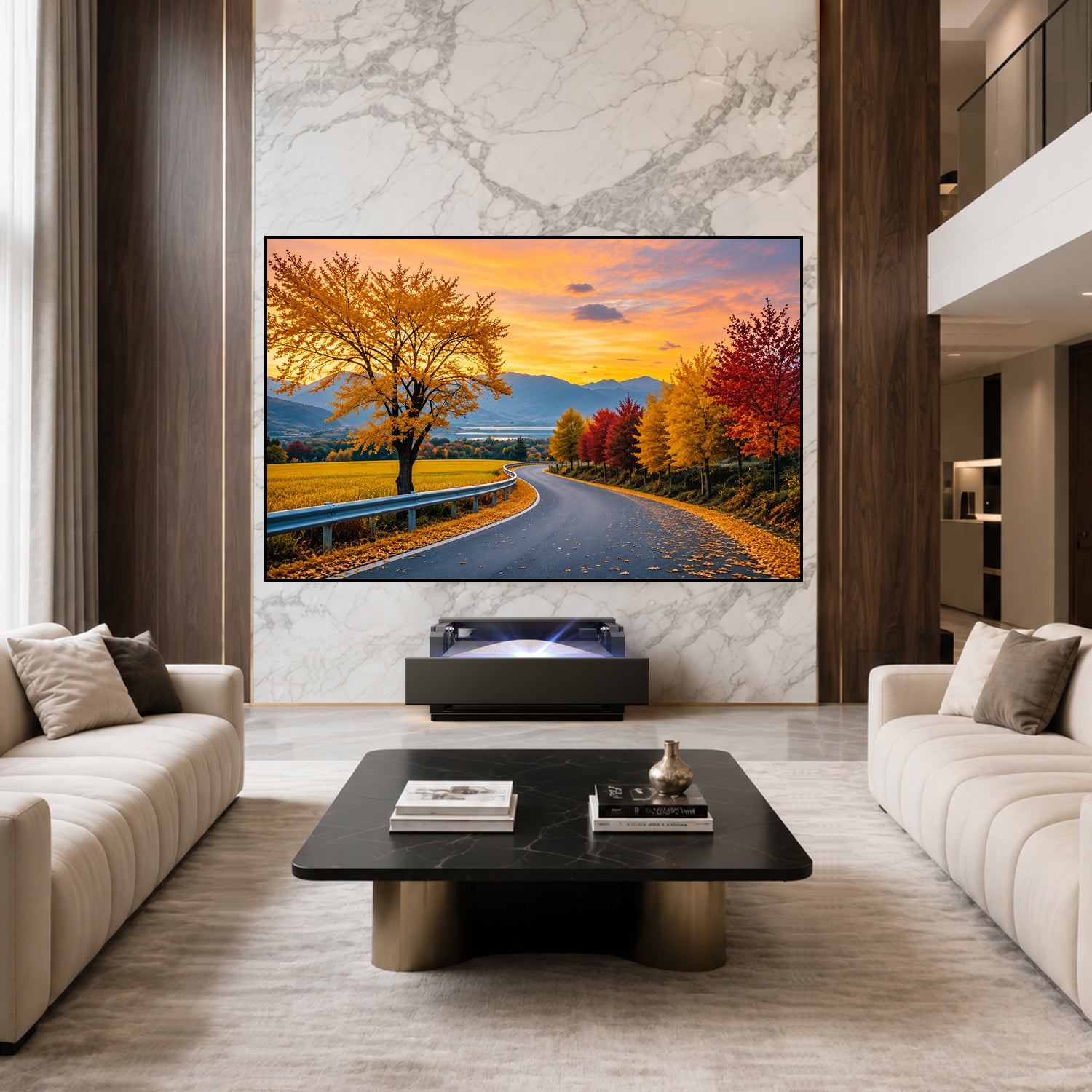 Shore Smart matt UST-projektorskap med vendbart design for veggmonterte lerret