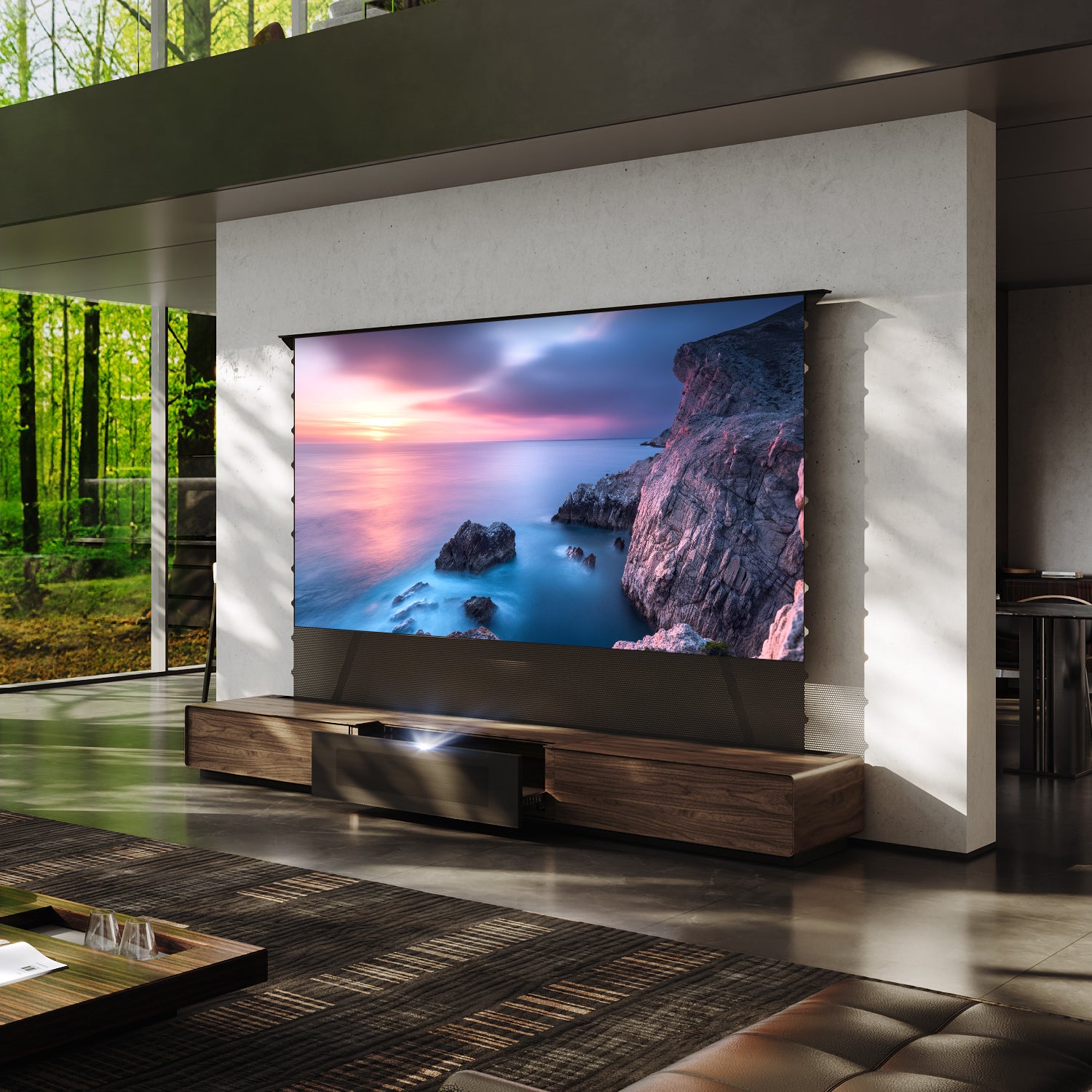 Skříňka Shore Oak pro laserový projektor s ultra krátkým vrhem (předem sestavená)