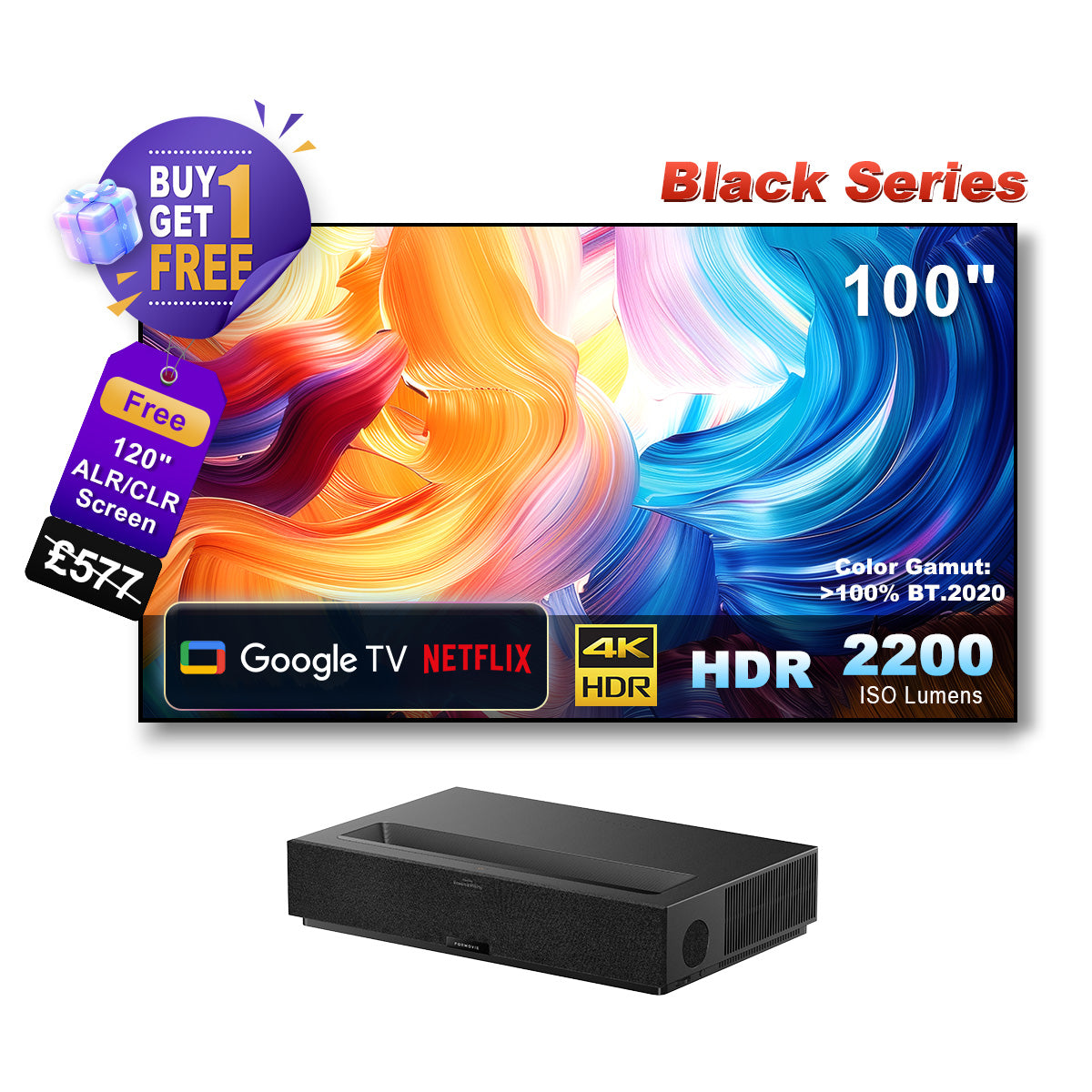 (UK) Formovie Theater Premium UST 4K Laser Warna Tiga