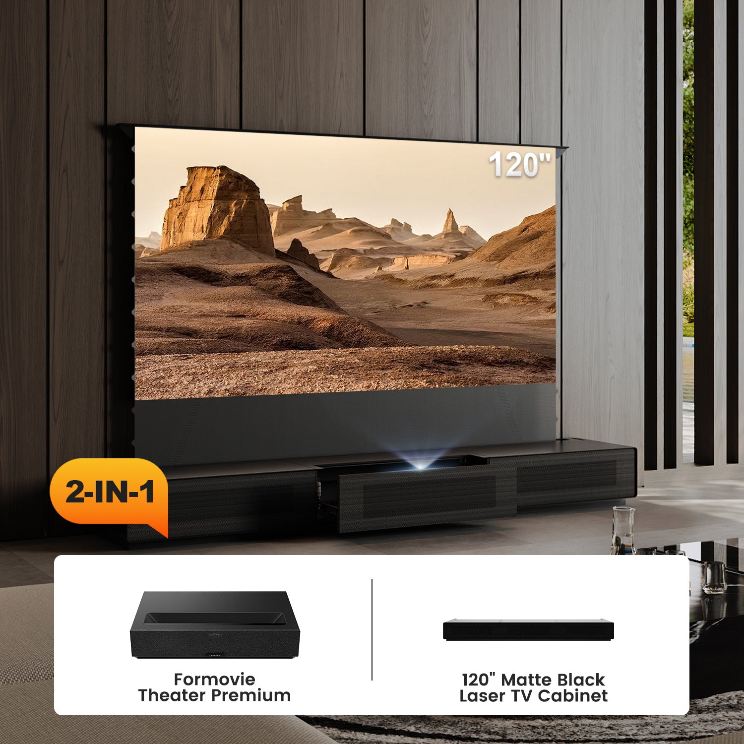 Shore Laser TV Cabinet + UST Projector Bundle (Pre-Assembled）