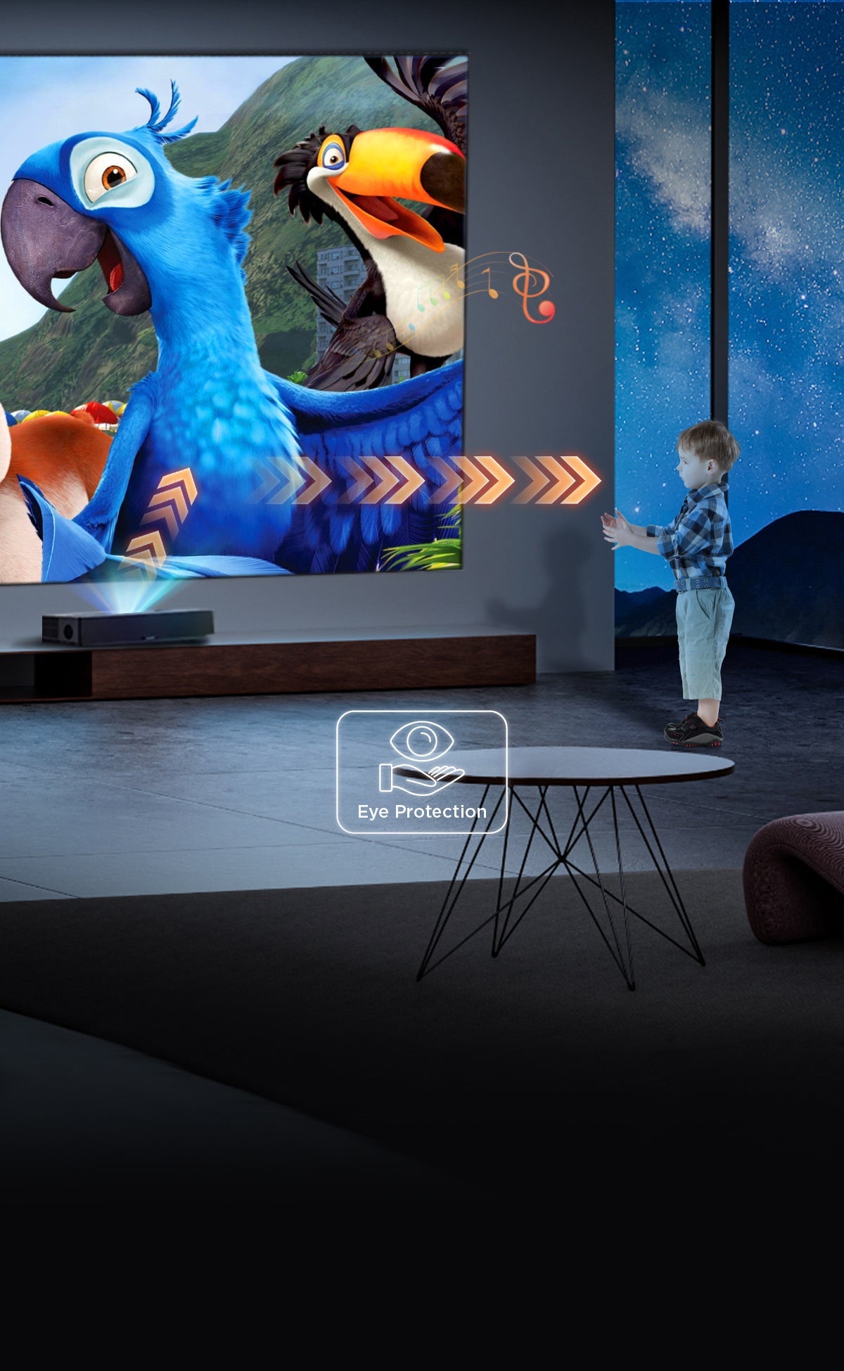 Nothingprojector UST projector black series fixed frame  ALR screen, Great for kids, families, and anyone who cares about eye health.