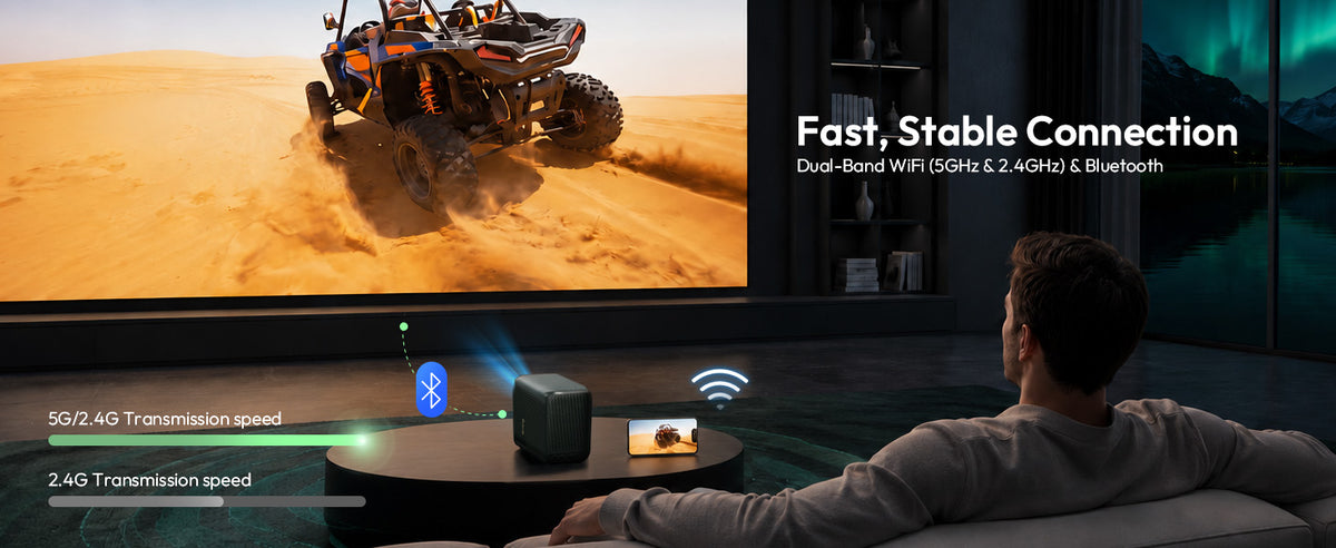 Fast, stable connection with dual-band WiFi 5GHz and 2.4GHz plus Bluetooth on the Xming Page One