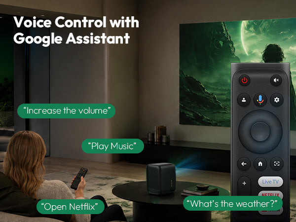 Voice control with Google Assistant on the Xming Page One projector