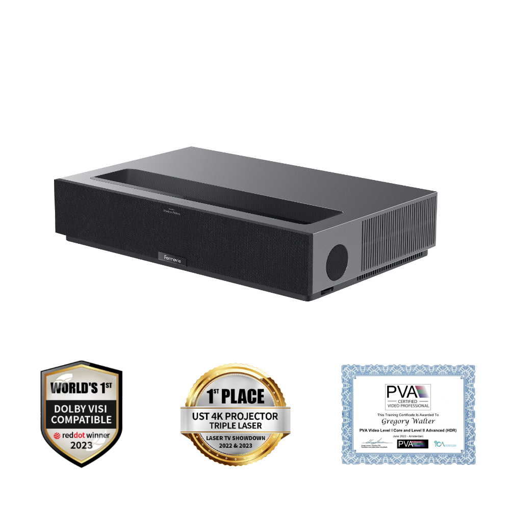 (Used - Like New) AU Formovie Theater Google Assistant Smart Short Throw Laser Projector 4K UST