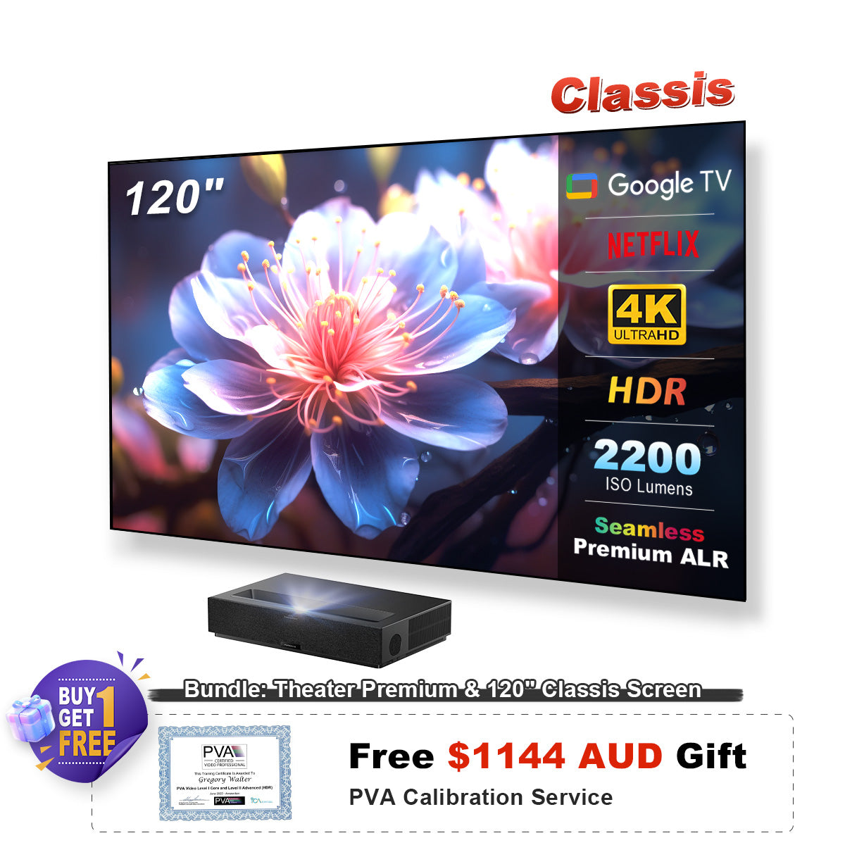 (AU) Formovie Theater Premium UST 4K Triple Color Laser TV Projector