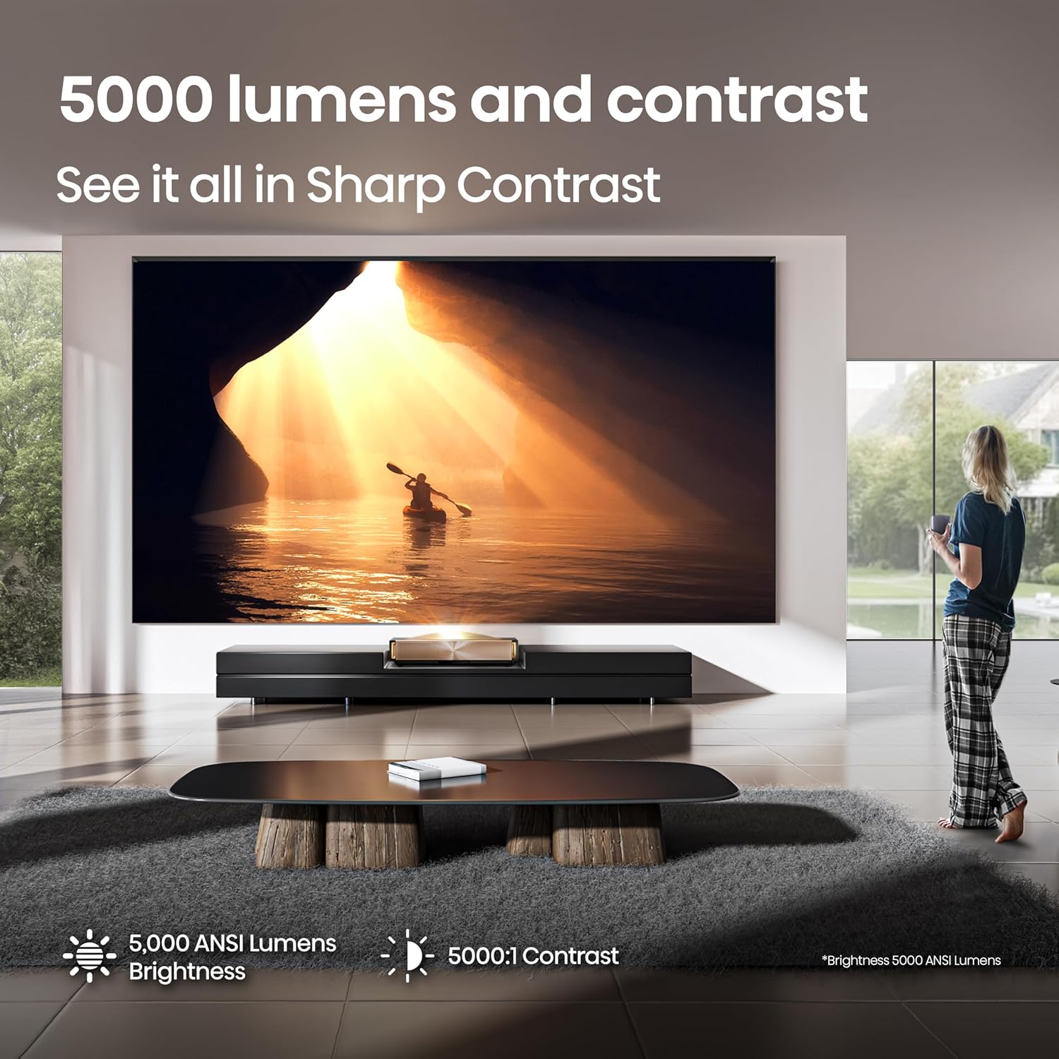 Hisense L9Q 4K UHD Ultra Short Throw Triple Laser Projector 5000 Lumens, 80”-200” Screen Google TV Dolby Vision & Atmos Tuned by Devialet
