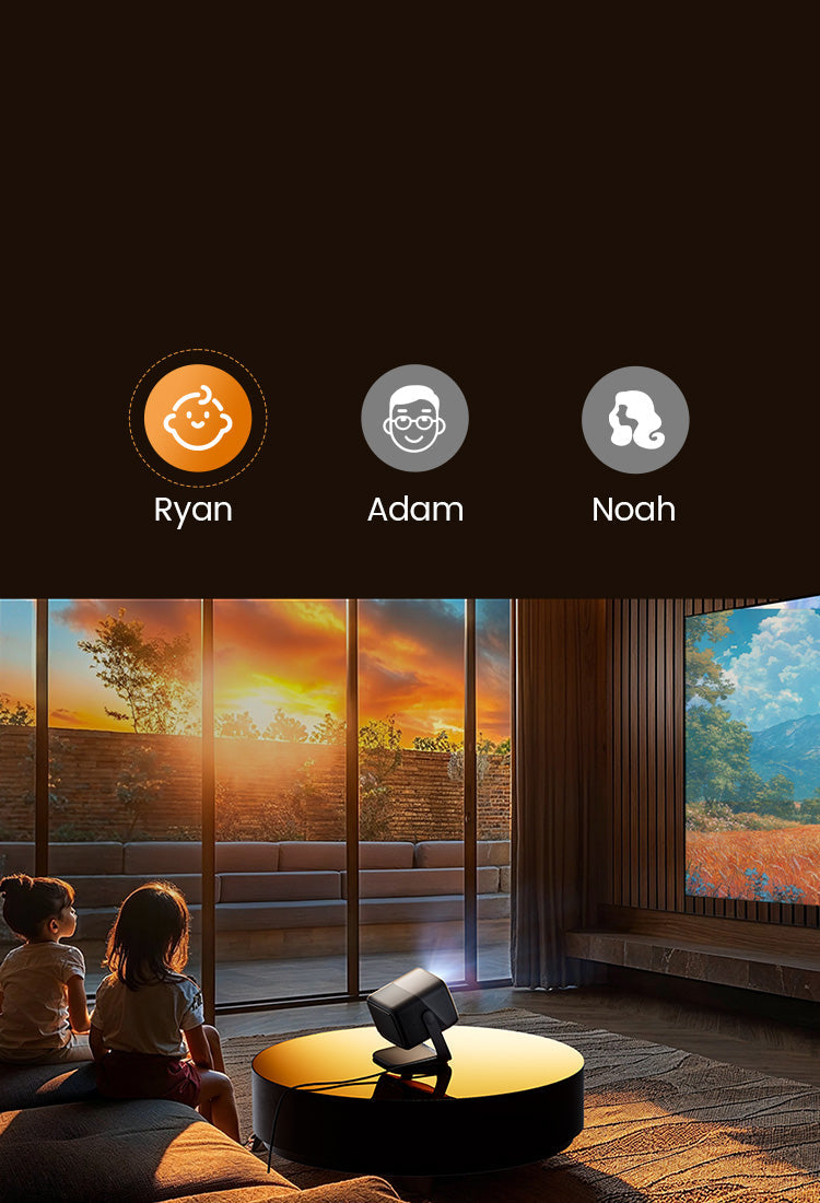 JMGO N1S Infinity enables personalized entertainment with separate profiles for each family member's preferences.