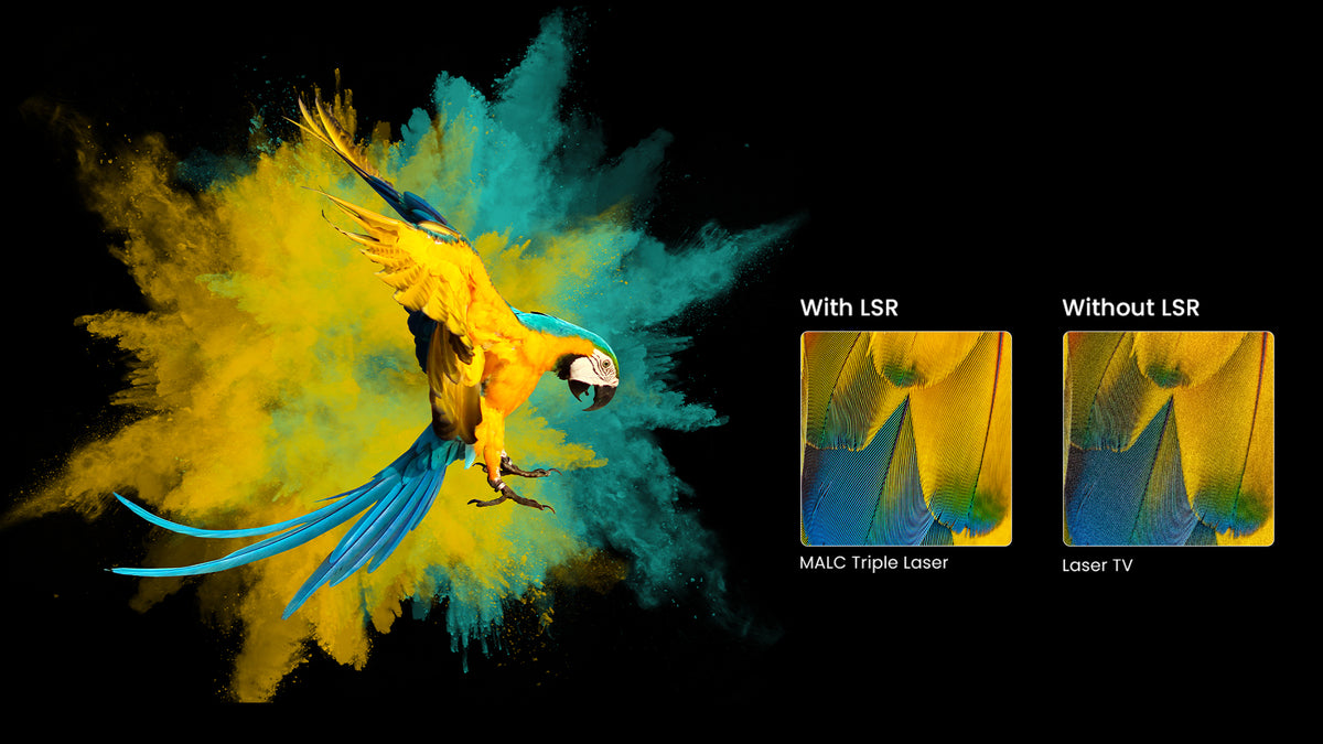 JMGO N1S Ultimate's MALC triple laser technology delivers exceptional visual precision for breathtaking 4K clarity.
