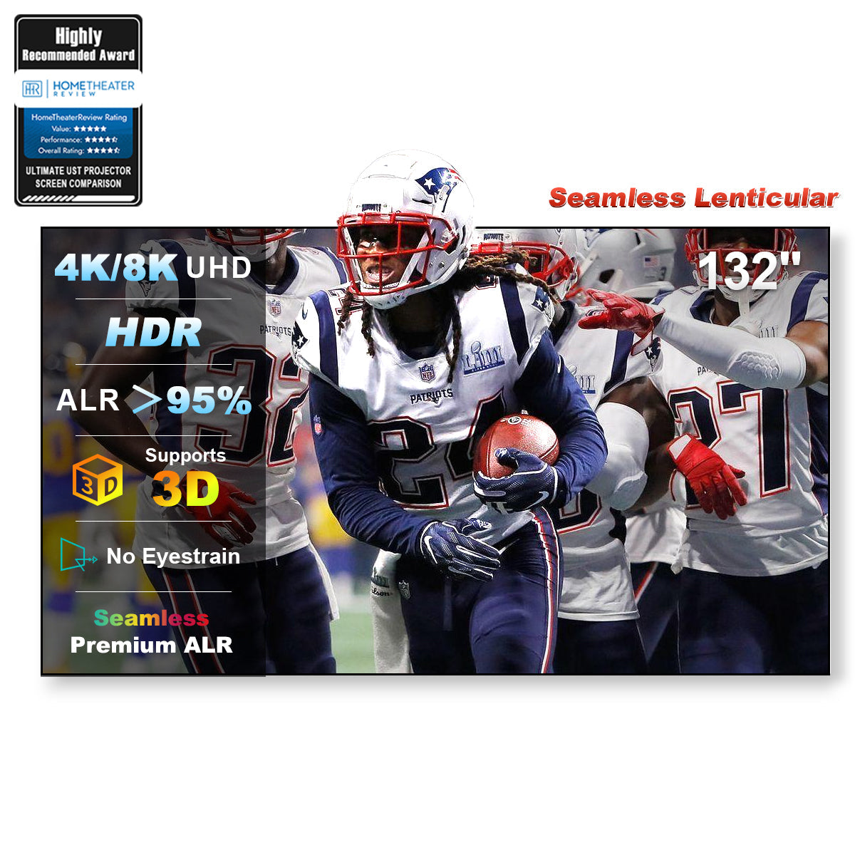 شاشة عرض NothingProjector مقاس 132 بوصة بدون درزات عدسية 4K UST ALR