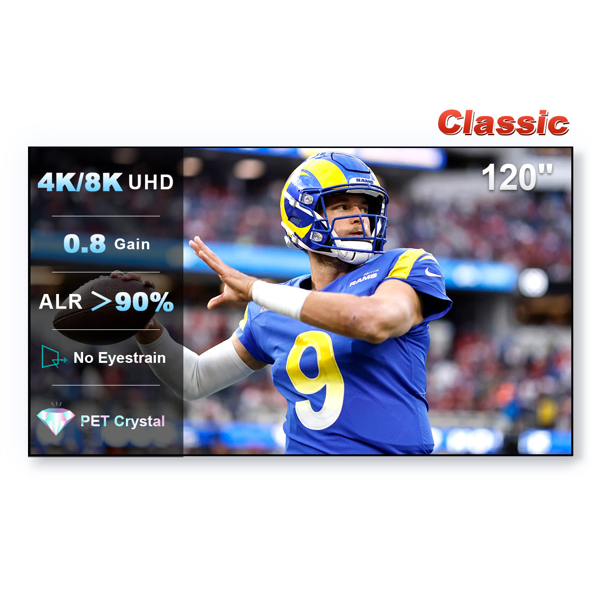 شاشة عرض NothingProjector Crystal Classic UST ALR مقاس 120 بوصة