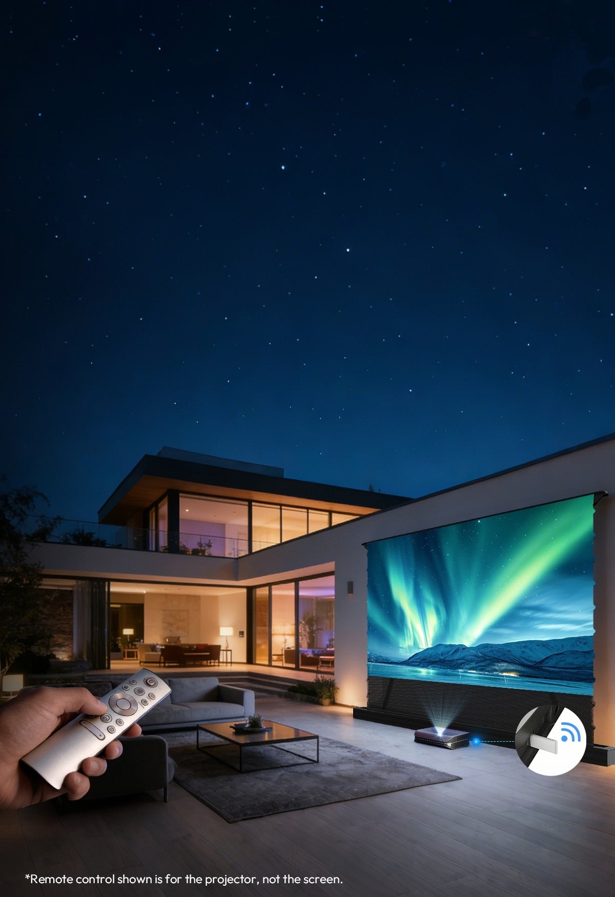 NothingProjector PET Crystal Classic ALR Screen Features Projector Sync for Automatic Rise and Fall via USB Trigger Connection