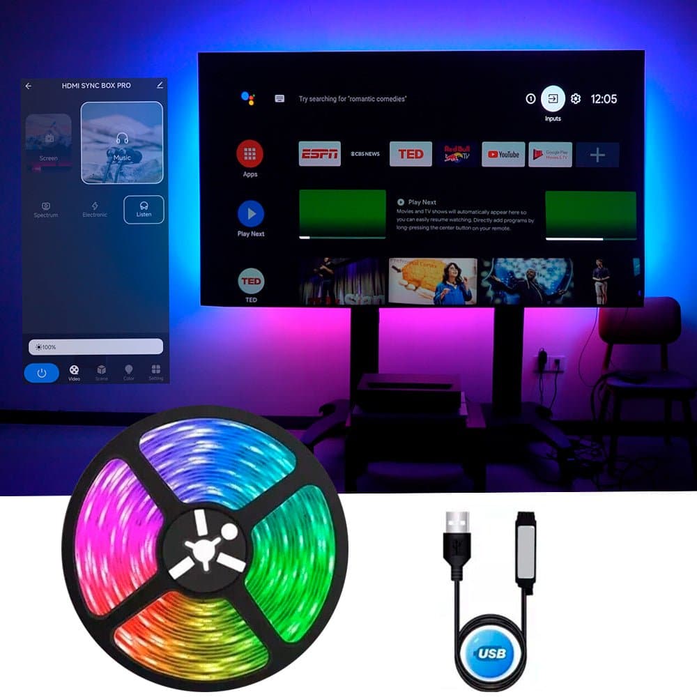 NBL Eclipse Smart Sync LED Strip Immersion Projector TV HDMI with Black Series Screen for UST Projectors - Nothingprojector
