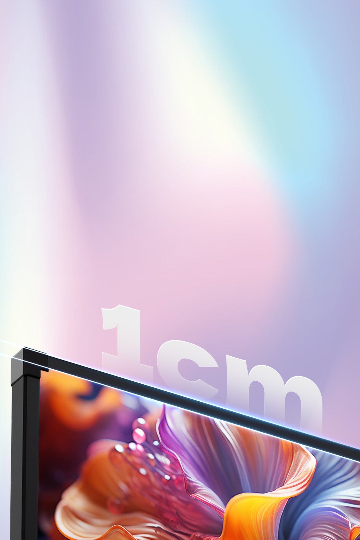 1cm Ultra Narrow Bezel design of NothingProjector Fresnel ALR Screen sitting flush against the wall for an immersive aesthetic