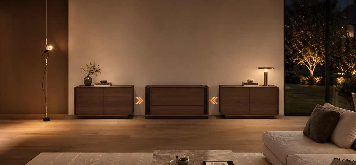 NothingProjector Walnut laser TV cabinet — zero assembly