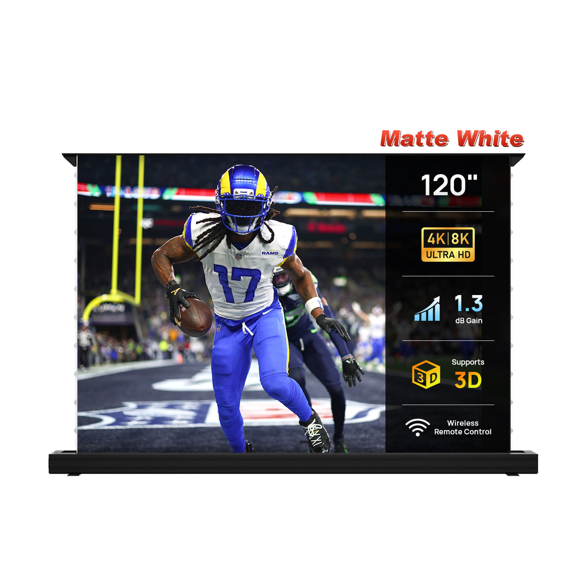 120'' NothingProjector Matte White Motorized Floor Rising Screen For Long/Short/UST Projectors