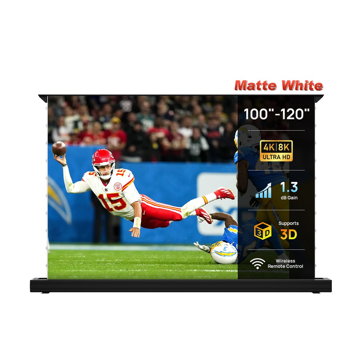 100''-120" NothingProjector Matte White Motorized Floor Rising Screen For Long/Short/UST Projectors