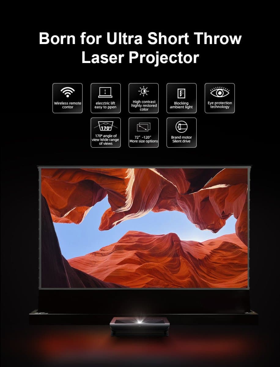 NothingProjector Motorized Floor Rising 120 inch ALR Screen For Ultra Short Throw Projector - Nothingprojector
