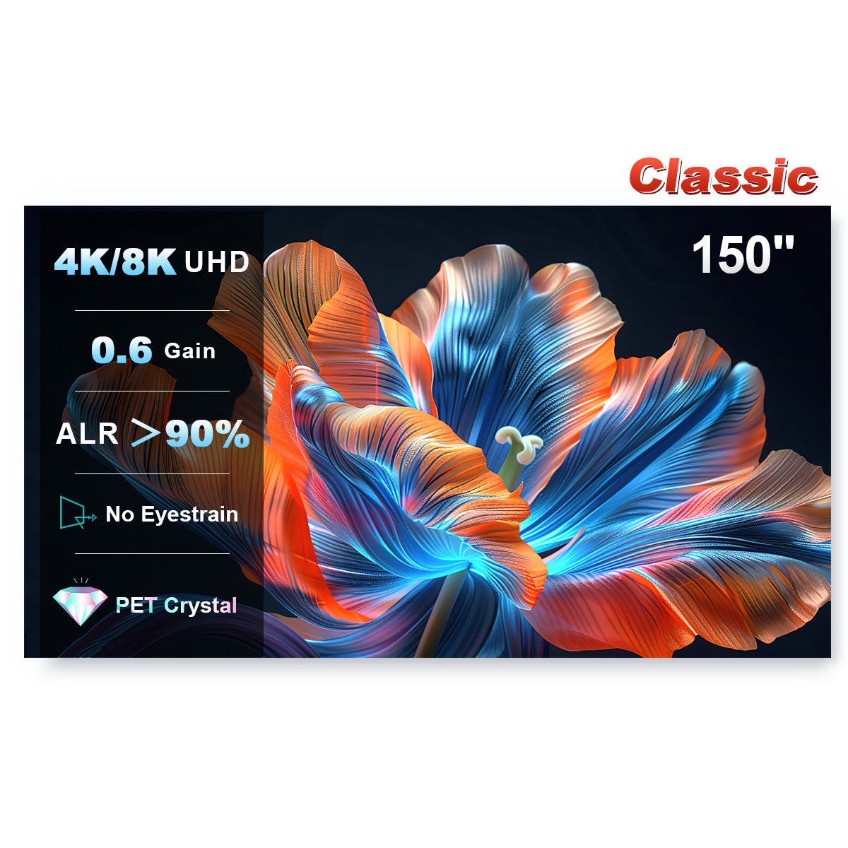 150 Inch NothingProjector Black Series Pet Crystal Lenticular Screen