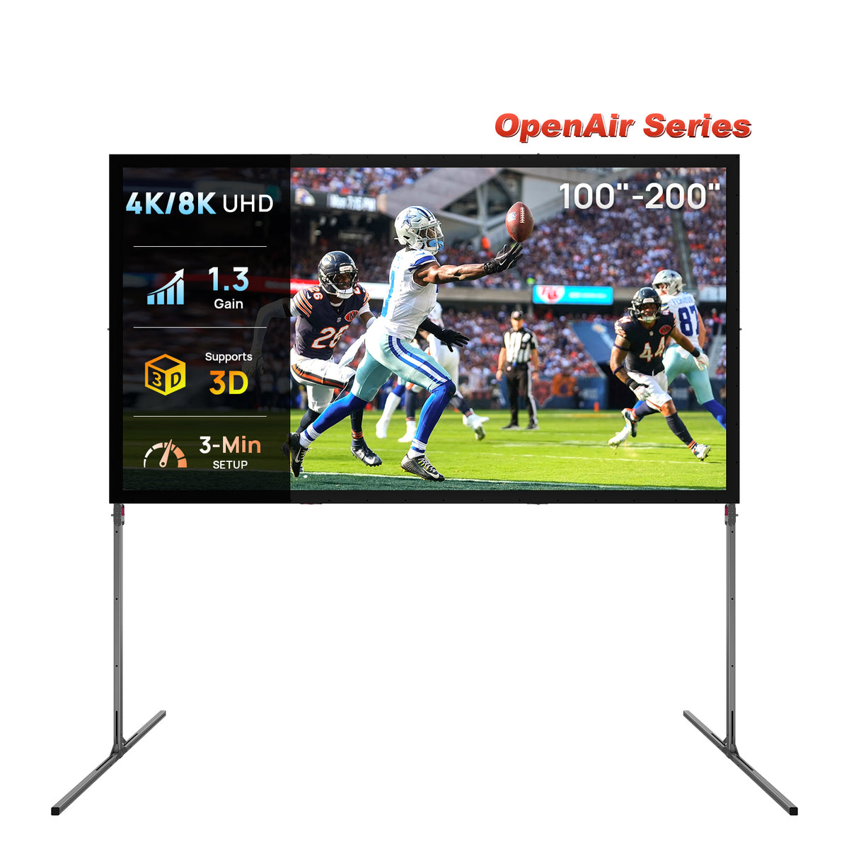 NothingProjector OpenAir Series Outdoor Camping Portable Folding Screen with Stand 1.3 Gain, 4K/8K UHD, 3-Layer PVC, Tool-Free Fast Setup