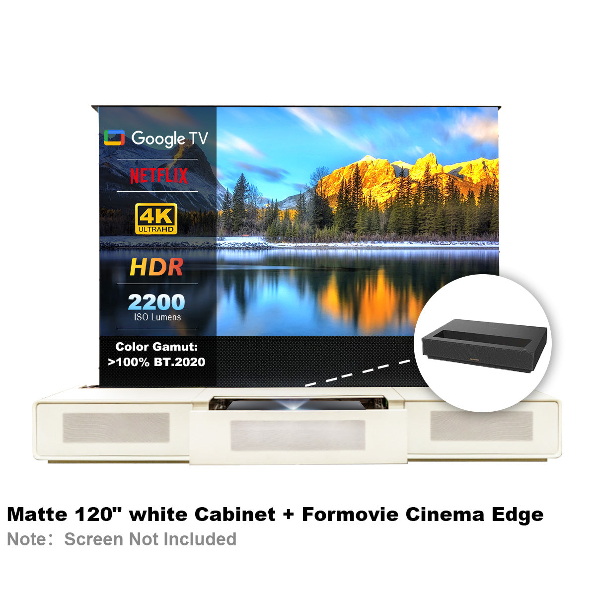 Shore Laser TV Cabinet + UST Projector Bundle (Pre-Assembled）